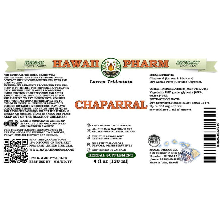 Chaparral (Larrea tridentata) FOR EXTERNAL USE ONLY